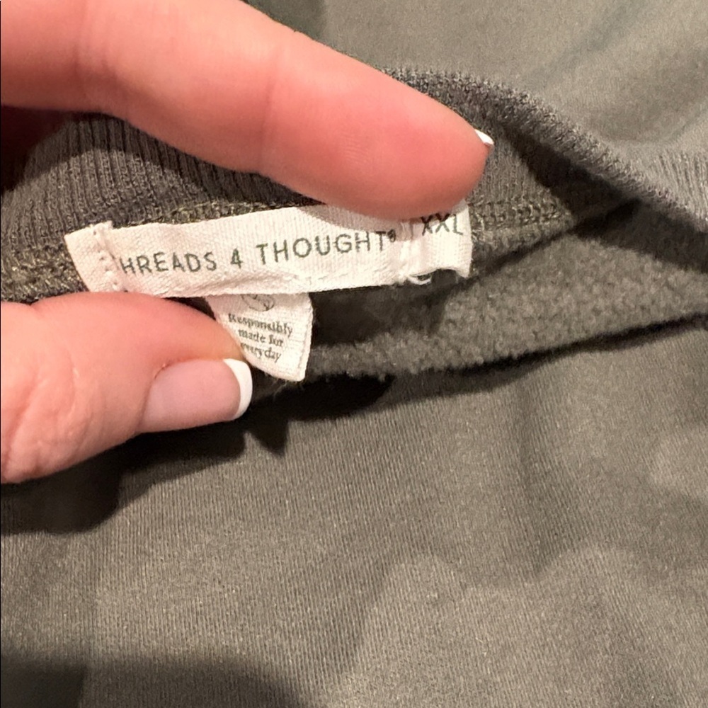 Threads 4 Thought - Parscarelli Feather Fleece Sweatshirt Size XXL. Olive Gree - Picture 13 of 15